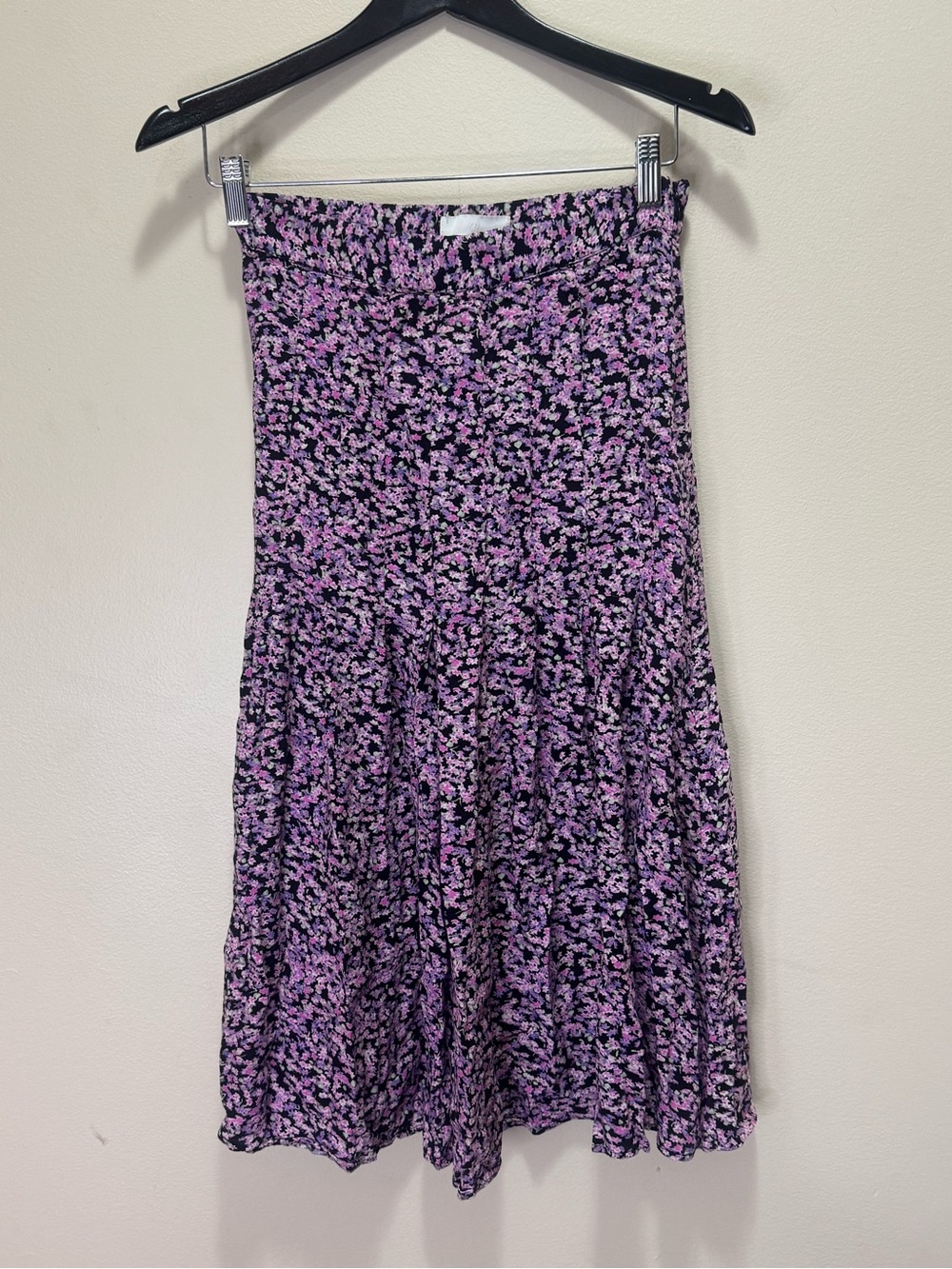 H&M Black and Purple Floral Skirt